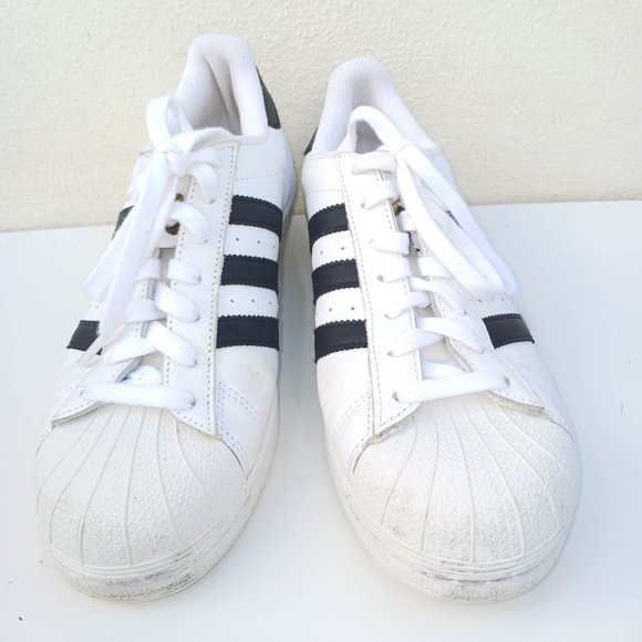 Adidas Men's Size 8.5 White Black Sneakers Shoes - Picture 4 of 13